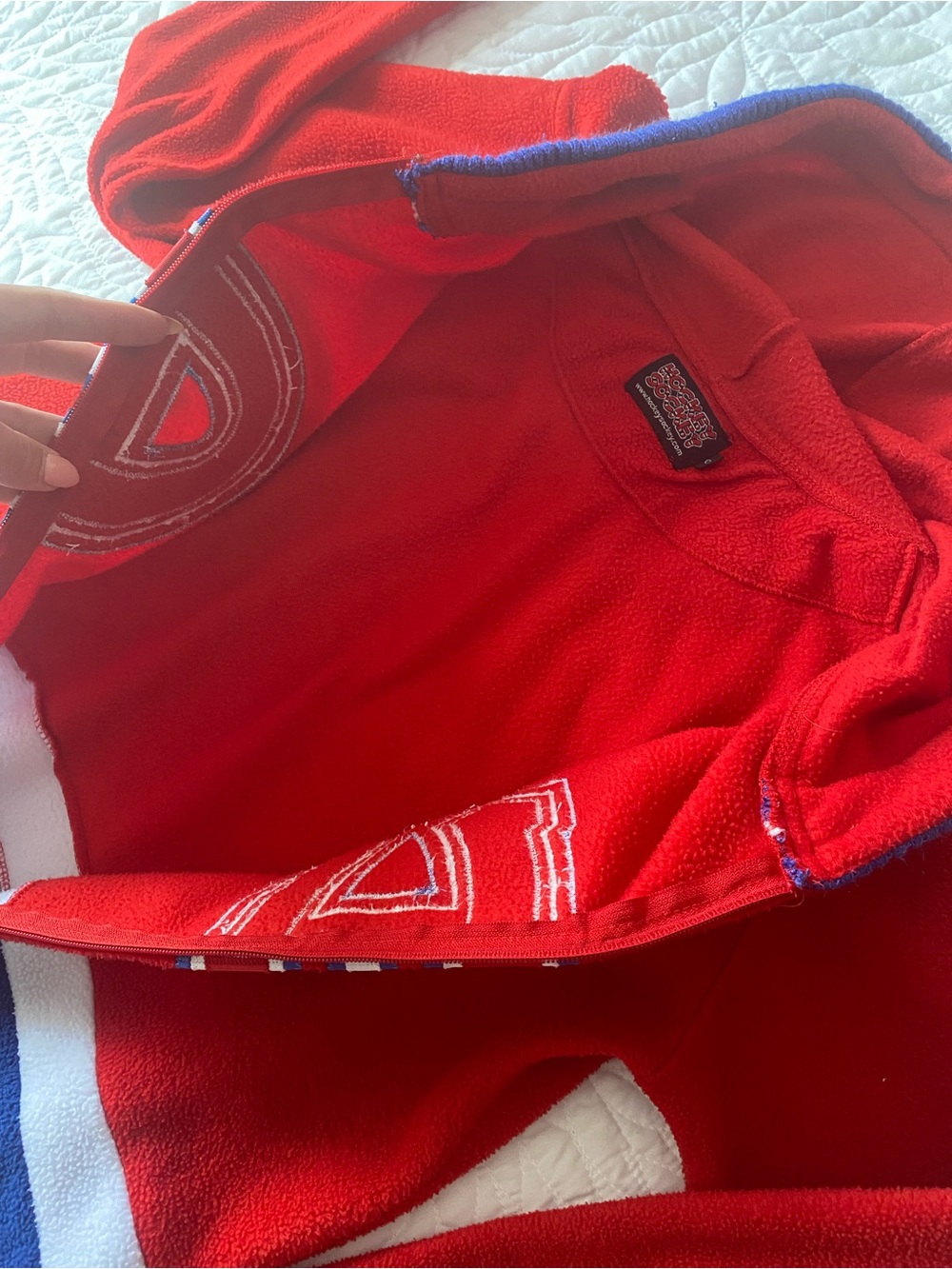 Montreal Canadiens Fleece One-Piece Pajama Suit | Hockey Socky - Picture 6 of 8